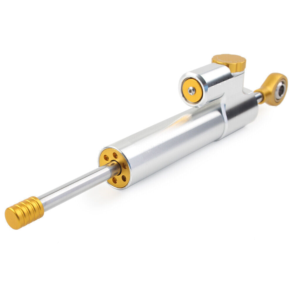 ya 5 8.7 Steering Damper Stabilizer Adjustable Silver Bar CNC Universal For Motorcyc