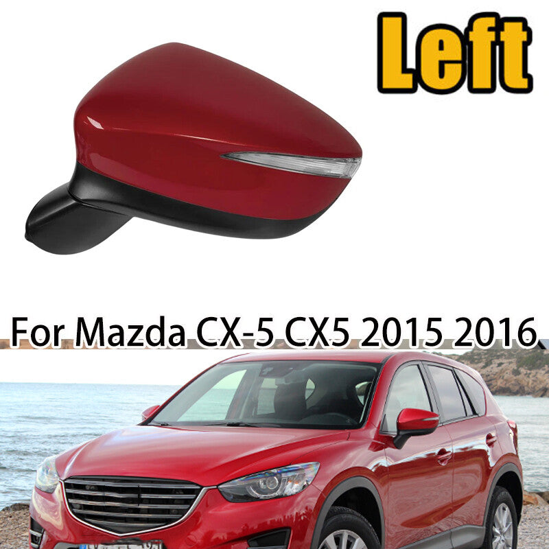 ya 5 8.7 for Mazda for CX-5 CX5 2015-2016 Left Red Power Heated Turn Signal Lamp Mirror