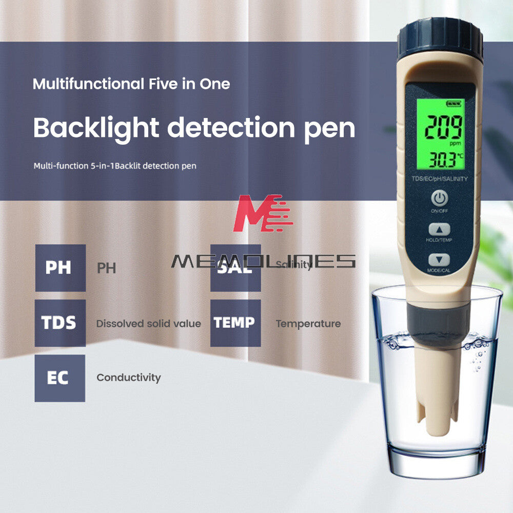 ya 26 5 in 1 pH Tester Digital PH Tester Pen 0.01 High Accuracy Water Testing Kit New