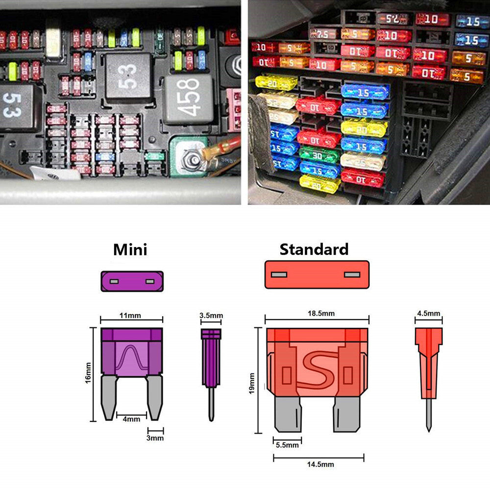 ya 5 8.7 for Mini Medium Standard Blade Fuse Assortment Kit APM 140Pc/Box For Car Motorcycle