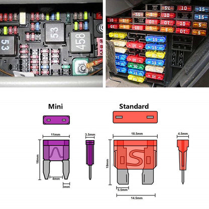 ya 5 8.7 for Mini Medium Standard Blade Fuse Assortment Kit APM 140Pc/Box For Car Motorcycle