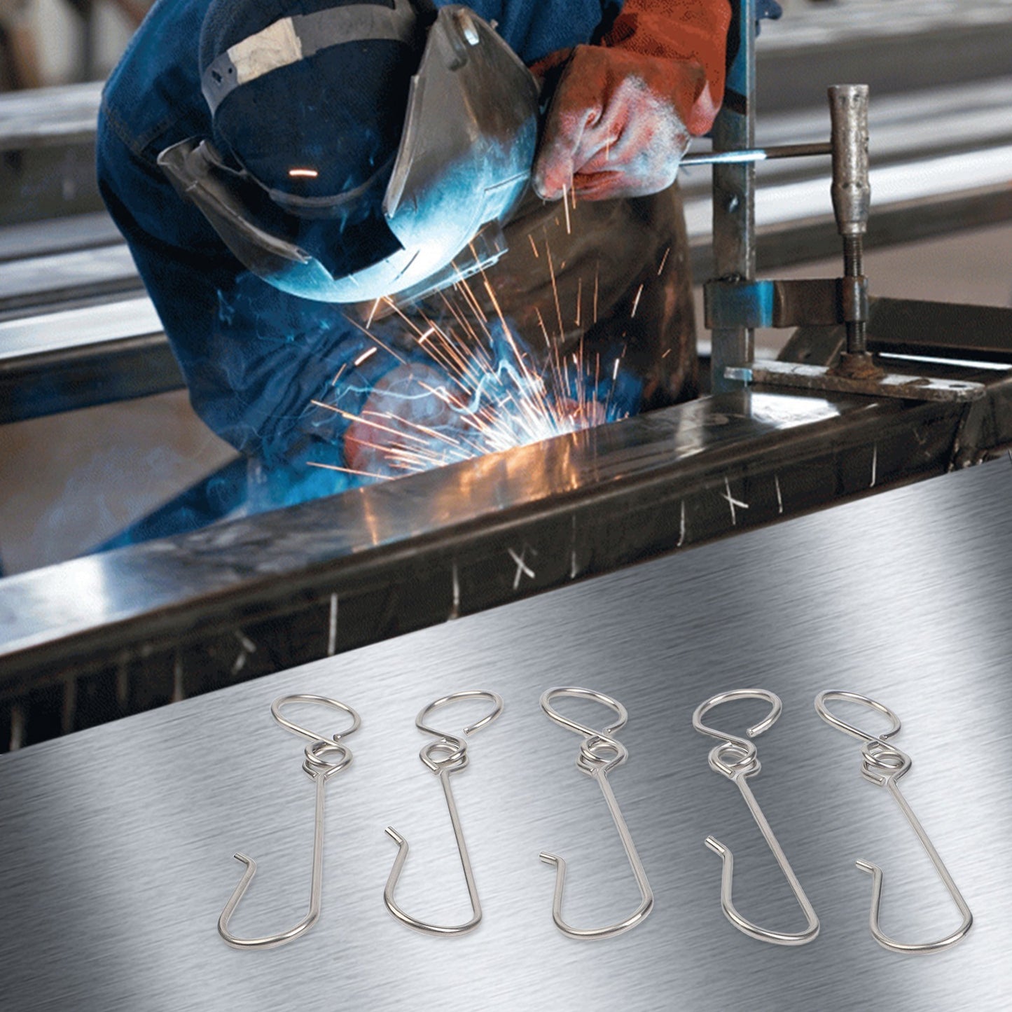 ya 28 Stainless Steel Hook Set for MAPP Propane Bottles 5PCS Lightweight and Clips