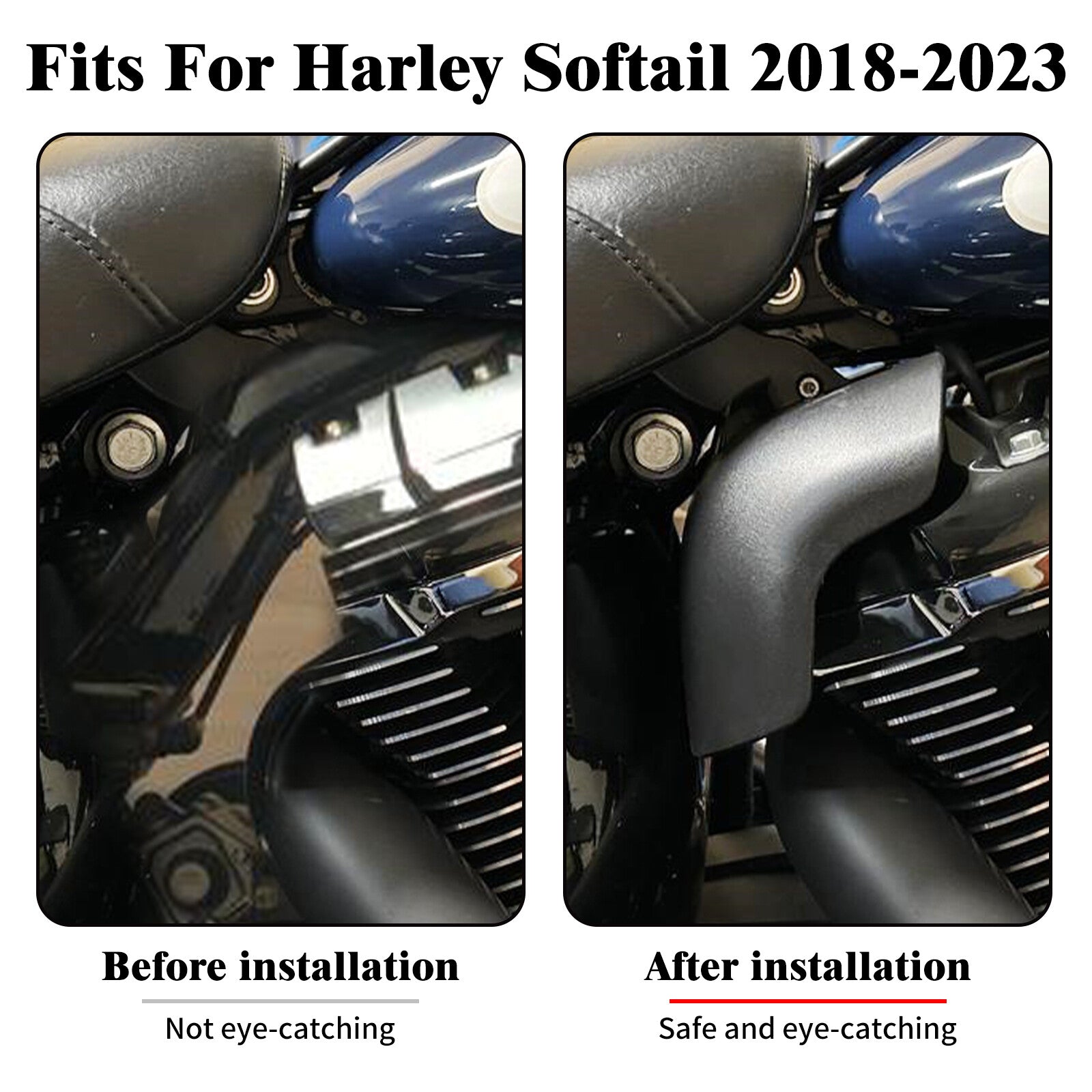 ya 5 8.7 Black Mid F for Ram e Air Deflector for Harley Softail Street Bob Breakout 2018-2023