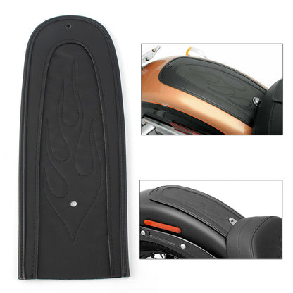 ya 5 8.7 Flame Stitch Leather Rear Fender Bib Black for Harley Dyna 2006-2017 Motorcycle