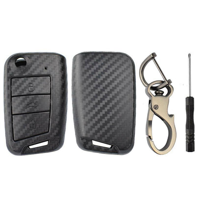 ya 5 8.7 Carbon Fiber Style Car Remote Key Shell Case for VW Polo for Golf 7 MK7 for Tiguan for Skoda