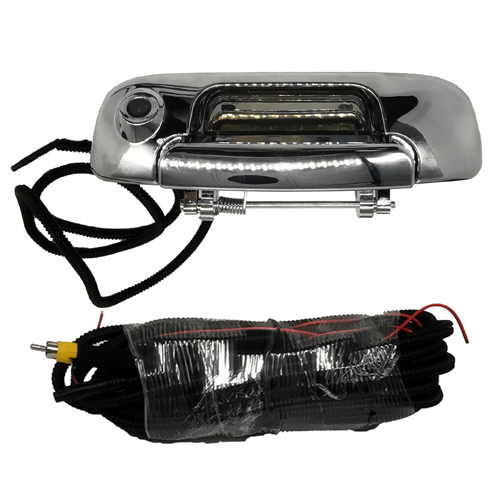 ya 9 6.5 Rear Tailgate Handle w/Camera&Wiring Harness for Dodge for Ram 1500 2500 3500 Chrome