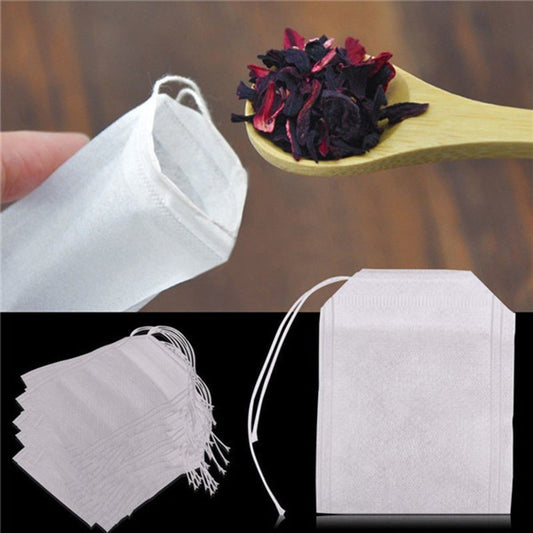 ya 26 100x Empty Teabags Loose Herbs Filter Coffee Tea Loose Bag Leaves Drink Pouch