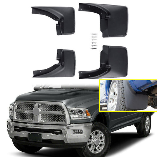 ya 7 6.10.2 Front & Rear Deluxe Molded Splash Guards Mud Flaps Fit 2009-2019 10 for Ram 82214136