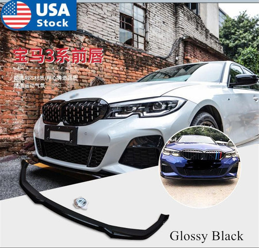 ya 4 6.17 For 2019-21 for BMW 3 Series G20 G28 330 340 Bumper Front Lip Splitter Glossy Black