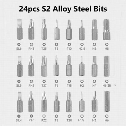 ya 26 Ratcheting Screwdriver Set with 24 Bits Ergonomic T Handle for Mechanics Repair
