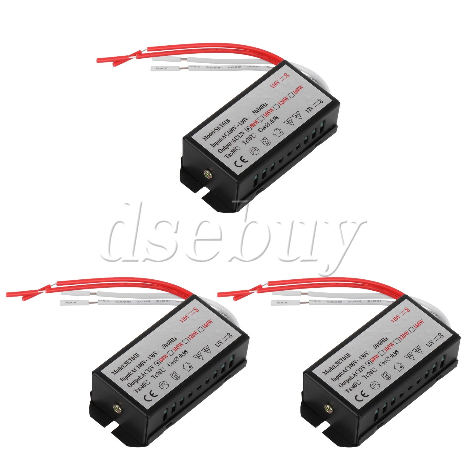 ya 14 3 Pieces AC 110V to 12V Lamp Power Supply for Spotlight 80W