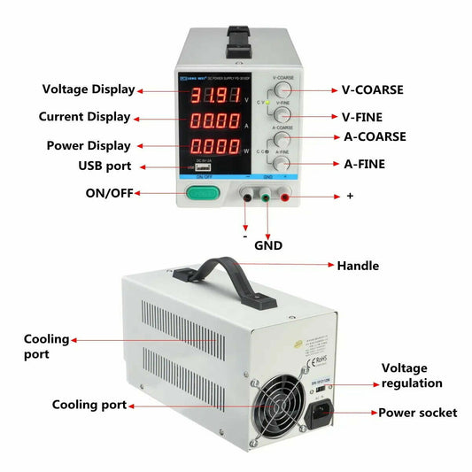 High-precision K3010DF Adjustable Digital DC Power Supply Switching USB 4dig LCD