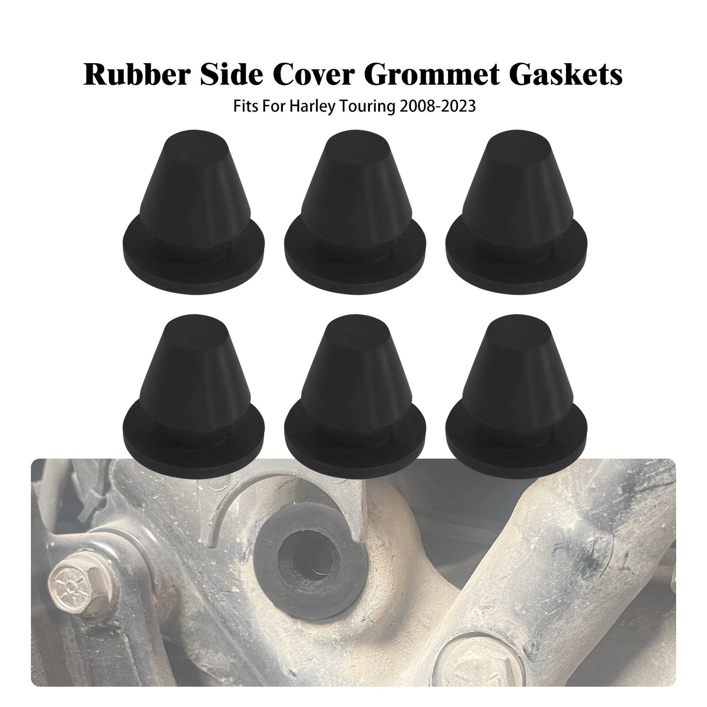 ya 5 8.7 6x Rubber Side Cover Grommets Gasket for Harley Touring Road Electra Glide 08-23