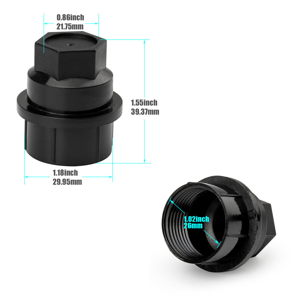 ya 2 7.14 24 Pack Wheel Lug Nut Covers Black 15646250 for Chevrolet for GMC 1500 2500 Trucks