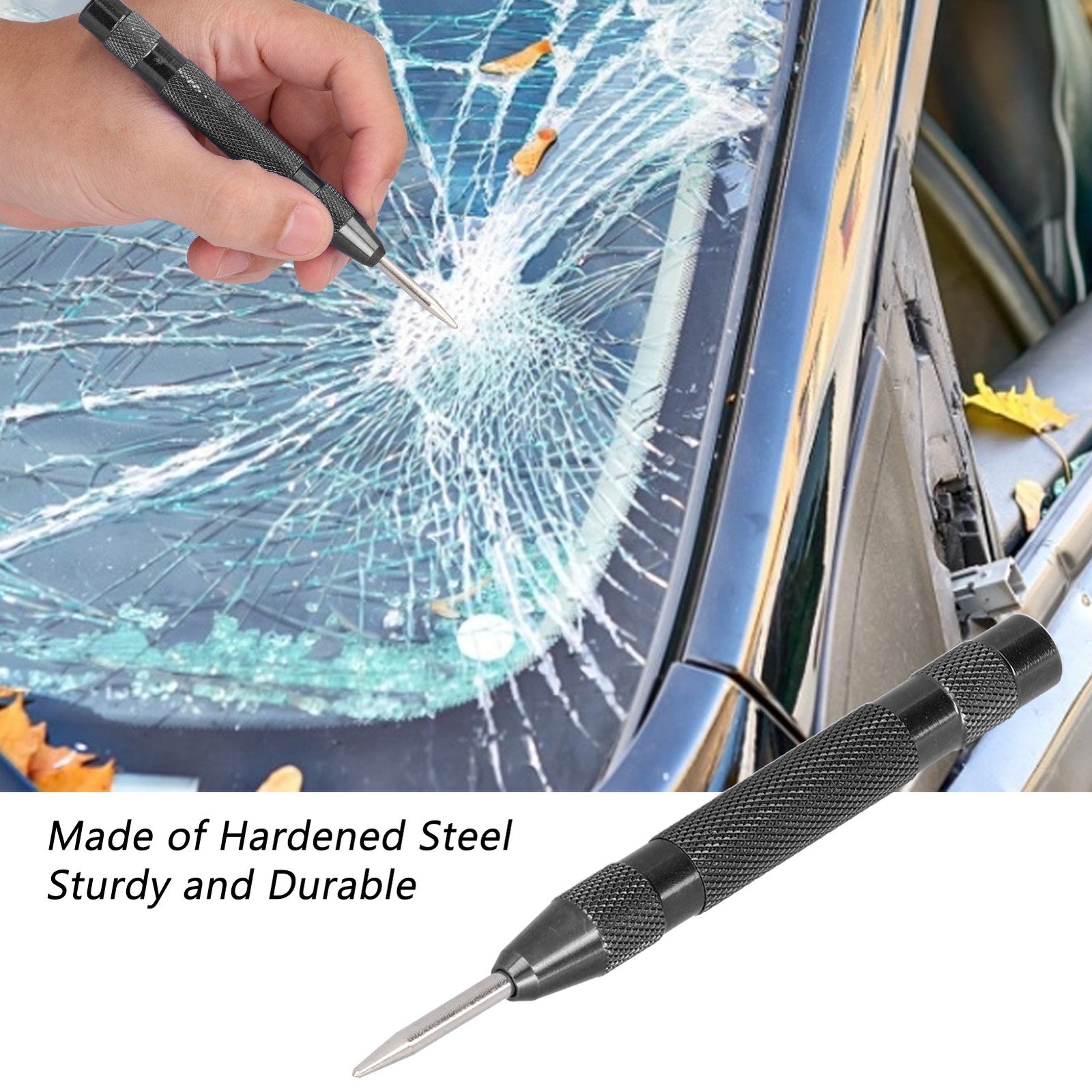 ya 26 Black Automatic Center Punch Hardened Steel Removable Tip Positioner Adjust NC