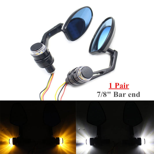 ya 3 6.25 Motorbike 7/8''Handlebar Bar End Mirrors Indicator Turn Signal Bike Adjustable
