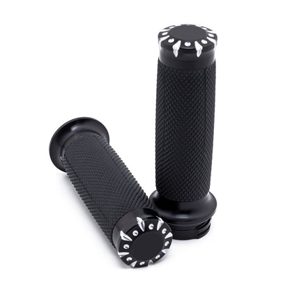 ya 5 8.7 Black CNC 1 Handlebar Hand Grips for Harley Touring Sportster Dyna Softail VRSC