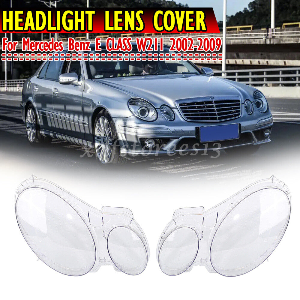 ya 13 5.27.2 Clear Headlight Lens Cover Lampshade for Mercedes-Benz E-Class W211 2002-2008