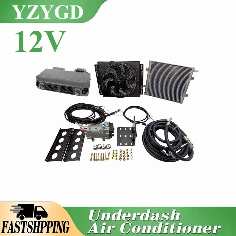 ya 1 7.7 12V Cool&Heat Electric Universal Underdash Air Conditioner Auto Car A/C Kit DC