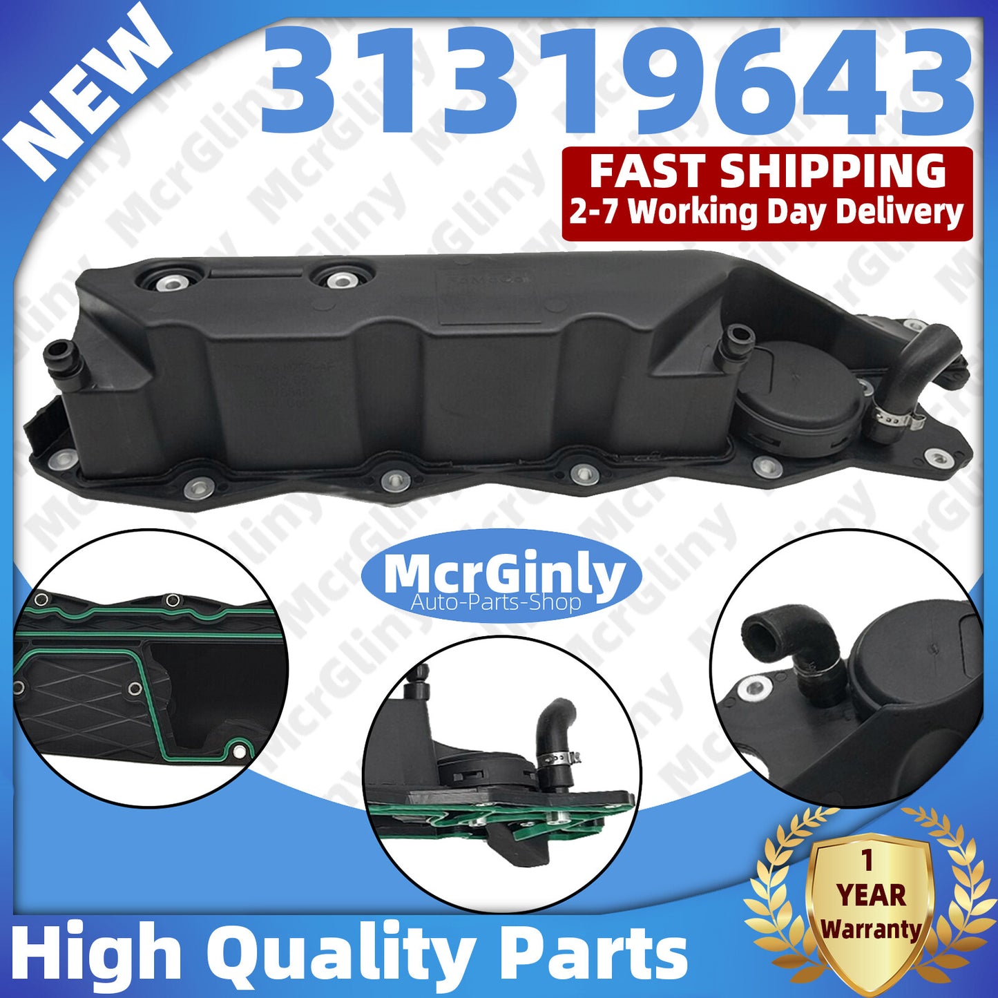 ya 11 6.5 Valve Cover with Gasket For XC60 V60 S80L XC70 V70 S60 31319643 30757223 3.0L