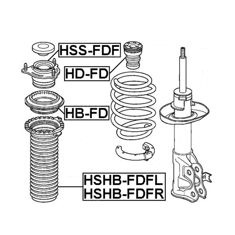 ya 11 10.28 4. Front upper absorber support strut mounting and thrust bearing suitable 