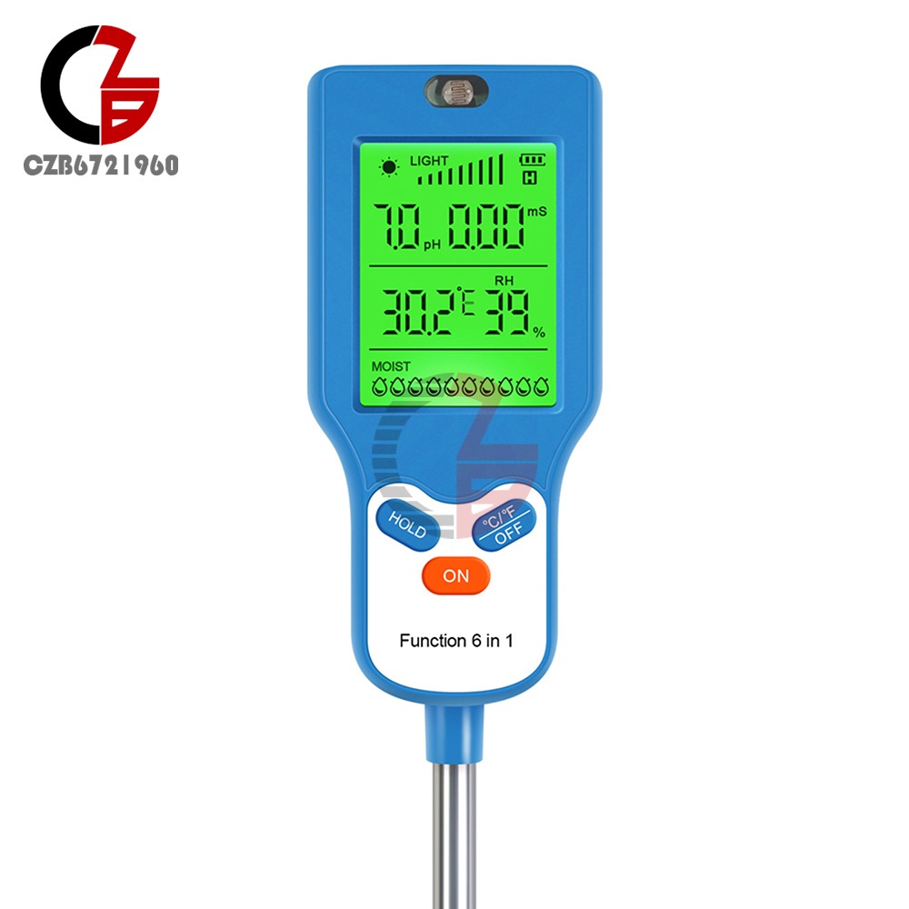 ya 26 6-in-1 Digital PH Tester Sunlight Soil Moisture Meter Detor Plant Garden ¡æ¨H