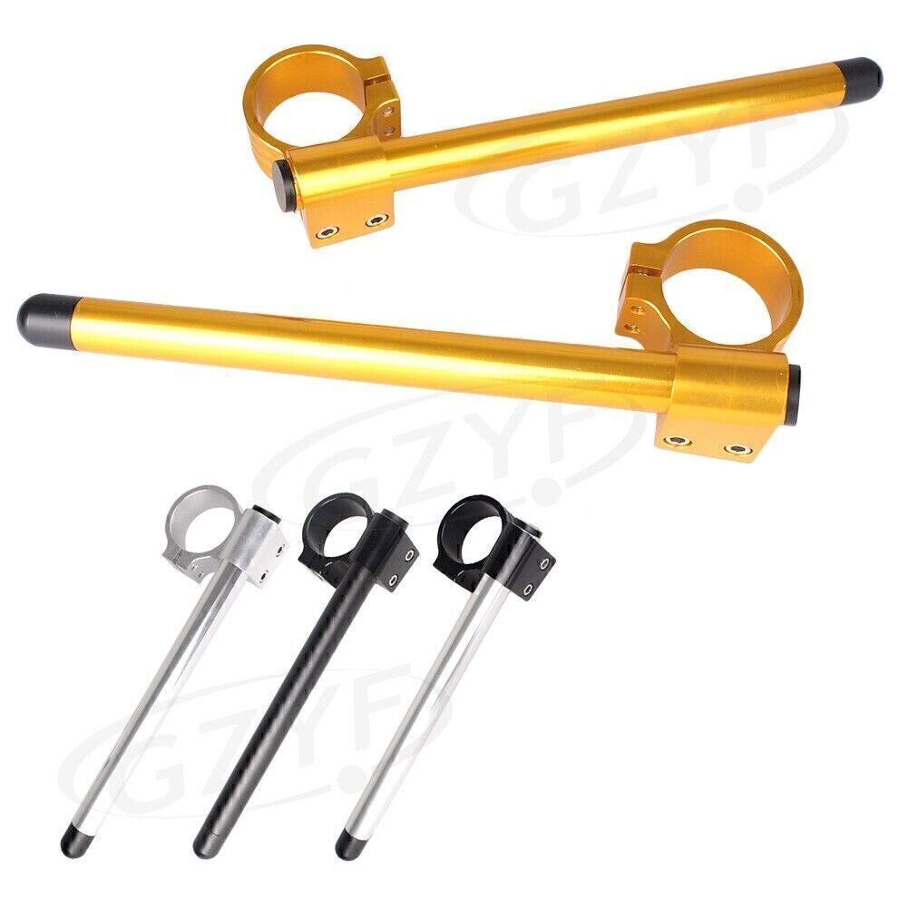 ya 2 6.26 Pair Motorcycle 36mm Left+Right Clip On Handlebar Bar Fork Tube Universal Gold