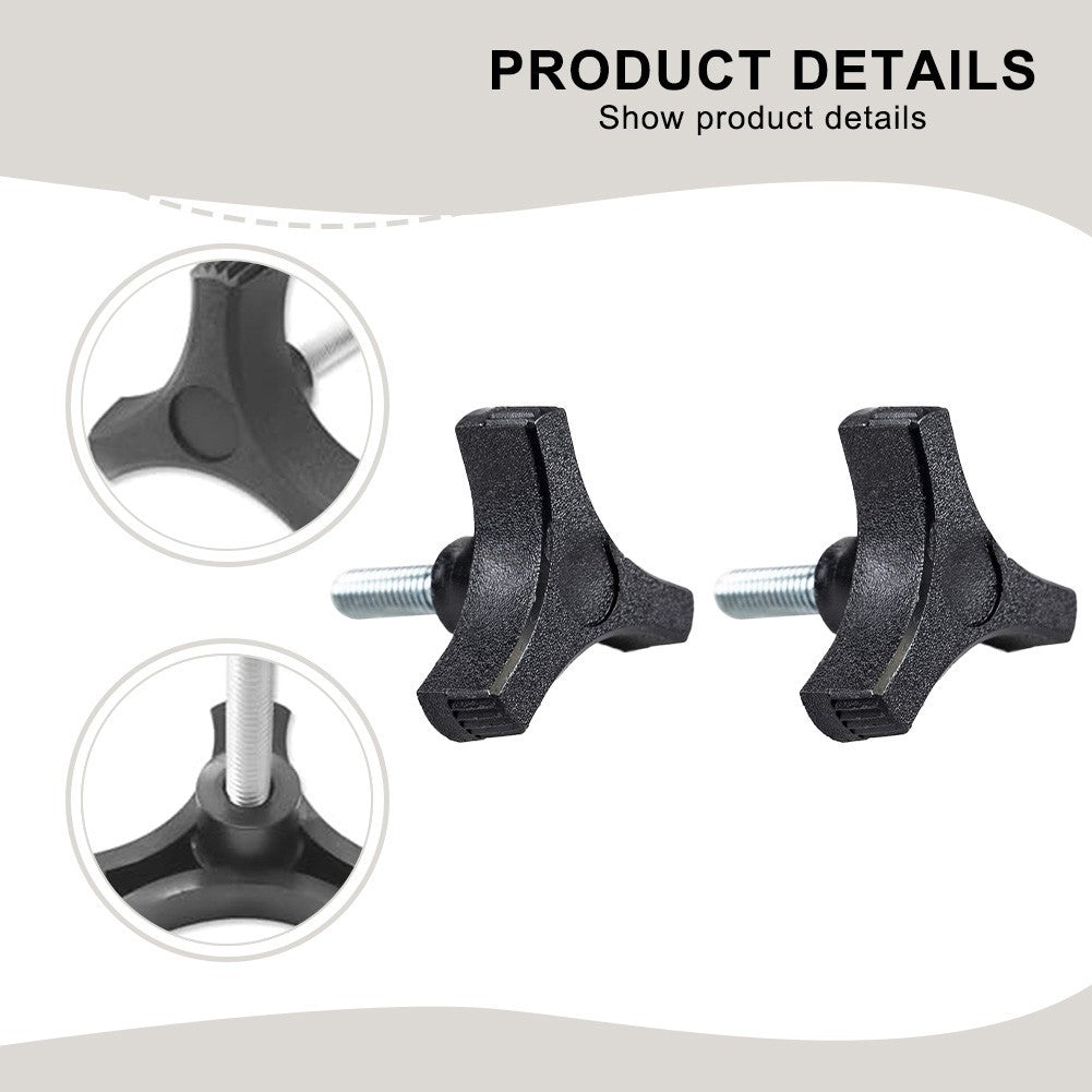 ya 14 Black Plastic Knob Handle Three Prong 2 Inch Diameter Threaded 51618 Insert