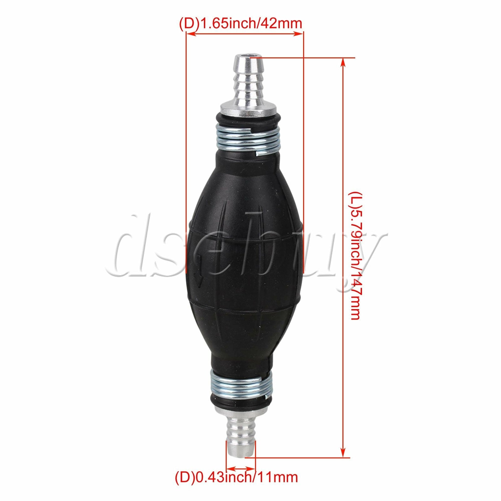 ya 17 10 Pieces Black Rubber Fuel Hand Pump Primer Bulb 15x4.2cm One Way Valve