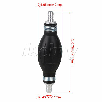 ya 17 10 Pieces Black Rubber Fuel Hand Pump Primer Bulb 15x4.2cm One Way Valve