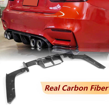 ya 10 10.28 Real Carbon Fiber for F80 M3 F82 F83 M4 15-19 Rear Bumper Diffuser Lip Refi