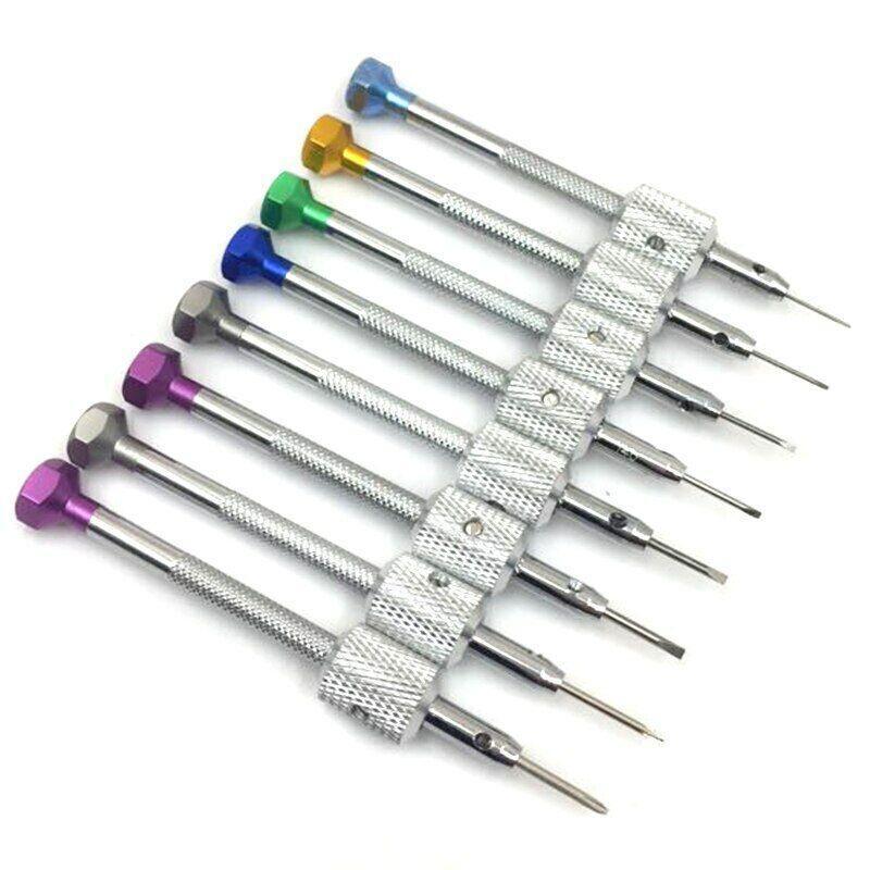 ya 26 8 Pcs Watch Screwdrivers with Metal Stand Tool Watch Repair Watch Screwdriver