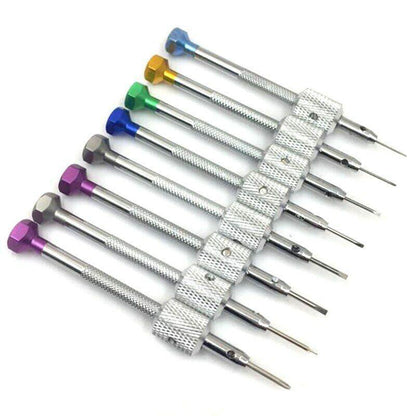 ya 26 8 Pcs Watch Screwdrivers with Metal Stand Tool Watch Repair Watch Screwdriver
