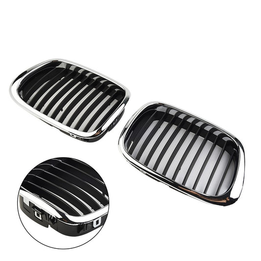 ya 3 6.23 Front Chrome Black Grille Grill for for BMW E39 5-series 525 530 535 540 M5 97-03