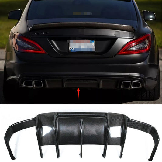ya 10 10.28 Rear Bumper Diffuser Spoiler for Benz W218 CLS550 CLS63 AMG 2012-18 Carbon 