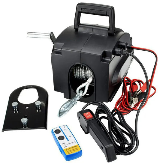 12V Winch Small Marine Electric Winch 3500 Lbs with Radio Remote Winch