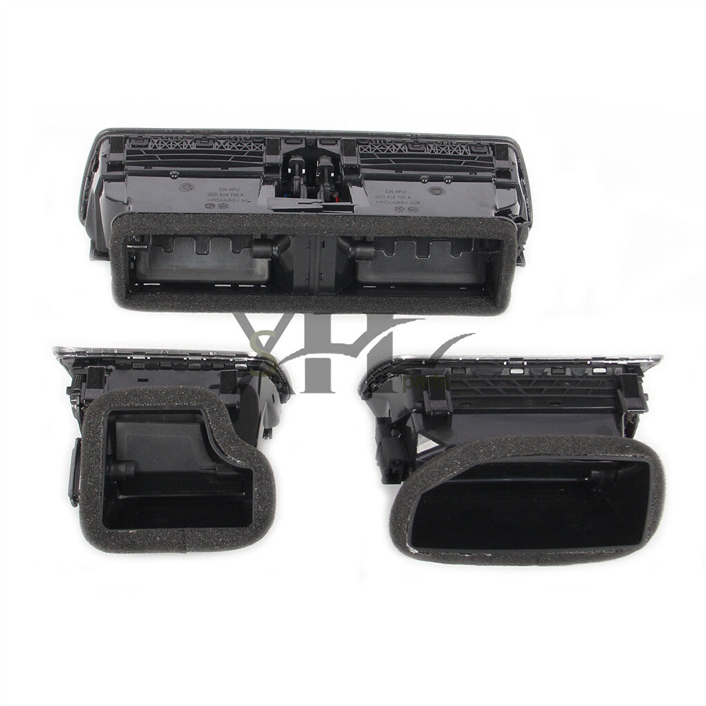 ya 9 6.5 3pcs Dashboard AC Air Vent Kit Fit for VW CC for Passat 09-17