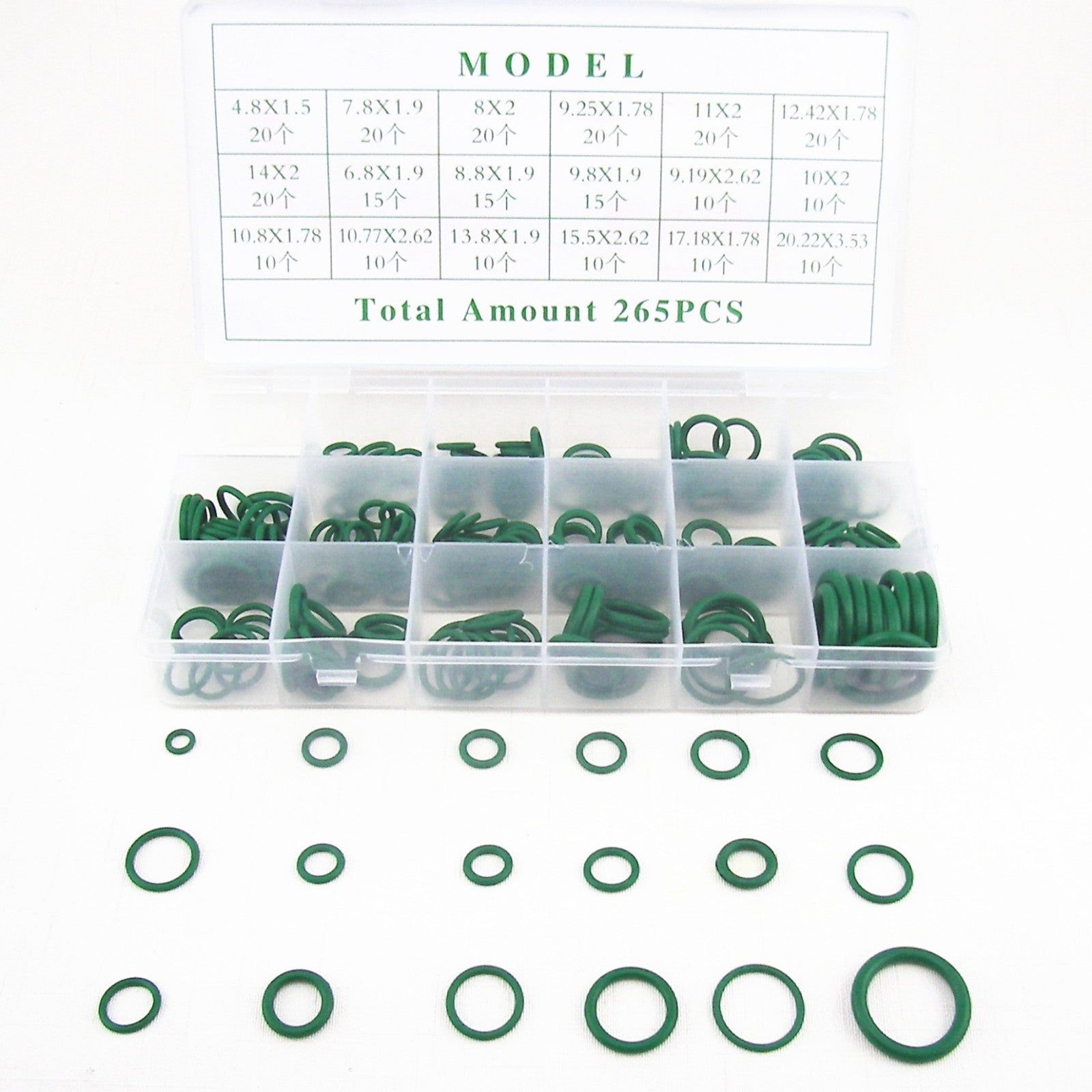 ya 5 8.7 265 Pcs Car A/C System Air Conditioning O Ring Seals Set Rapid Repair Kit Tool