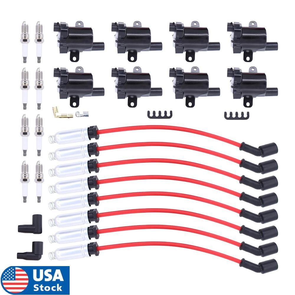 ya 5 8.7 Ignition Coil+Spark Plug+Wires set for Chevrolet Silverado 1500 2500 for GMC UF262