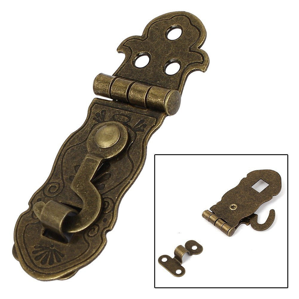 ya 14 Vintage Style Bronze Tone Lock Chest Box Clasp Hasp Latch for Wooden Furniture