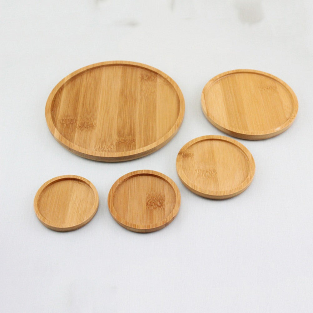 ya 14 6 Pcs Small Plant Saucer Bamboo Saucers Bottle Flowerpot Tray Clay Pots