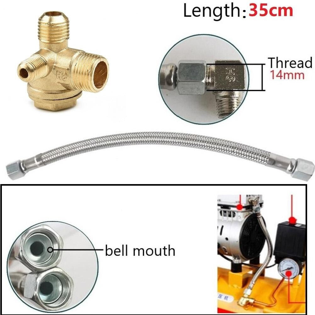 ya 14 2PCS/set 350mm Air Compressor Pump Hose Connecting High Quality Aluminum Tube