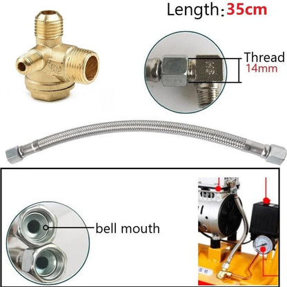 ya 14 2PCS/set 350mm Air Compressor Pump Hose Connecting High Quality Aluminum Tube