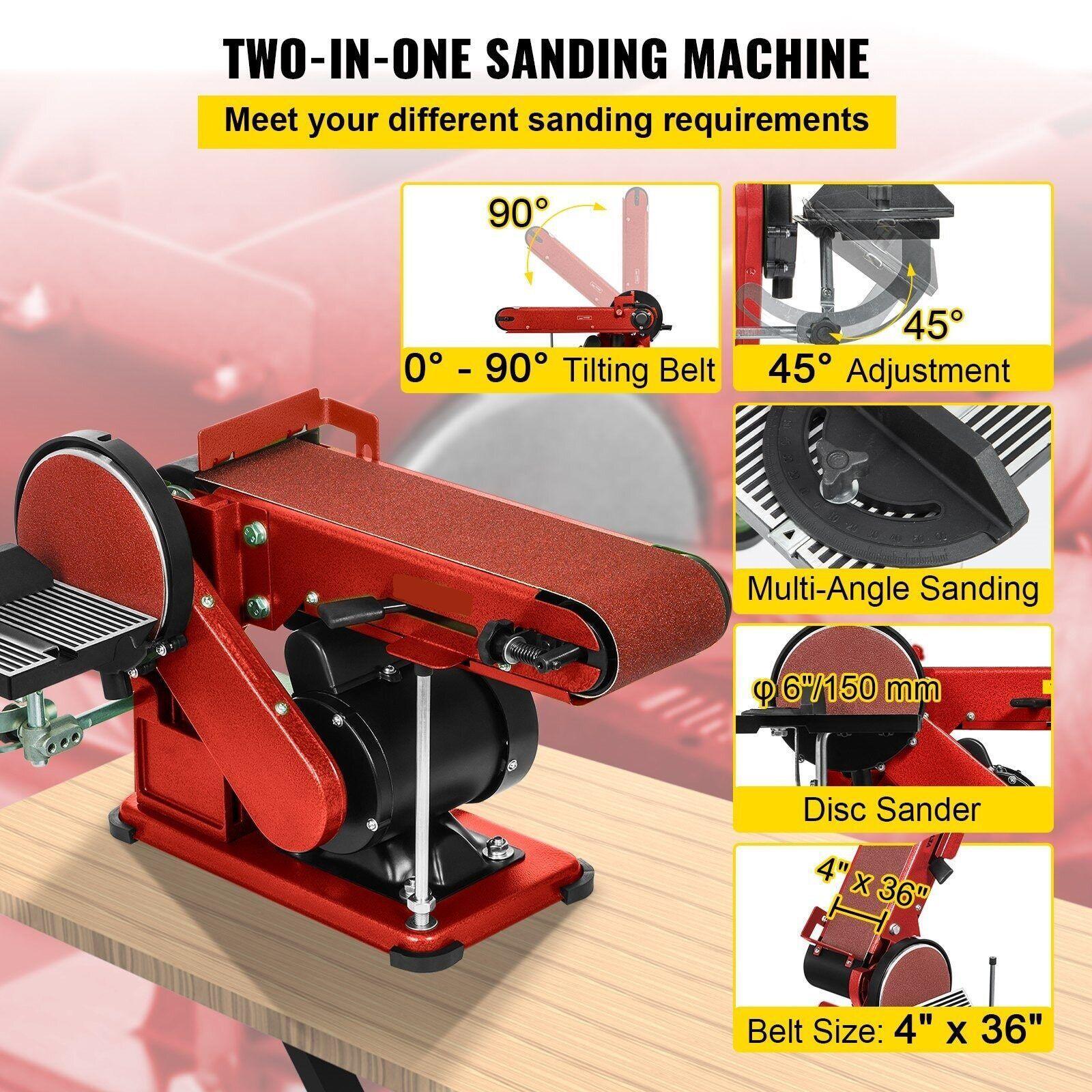 ya 17 Belt Disc Sander 375W Household Woodworking Polishing Machine Micro-Grinder