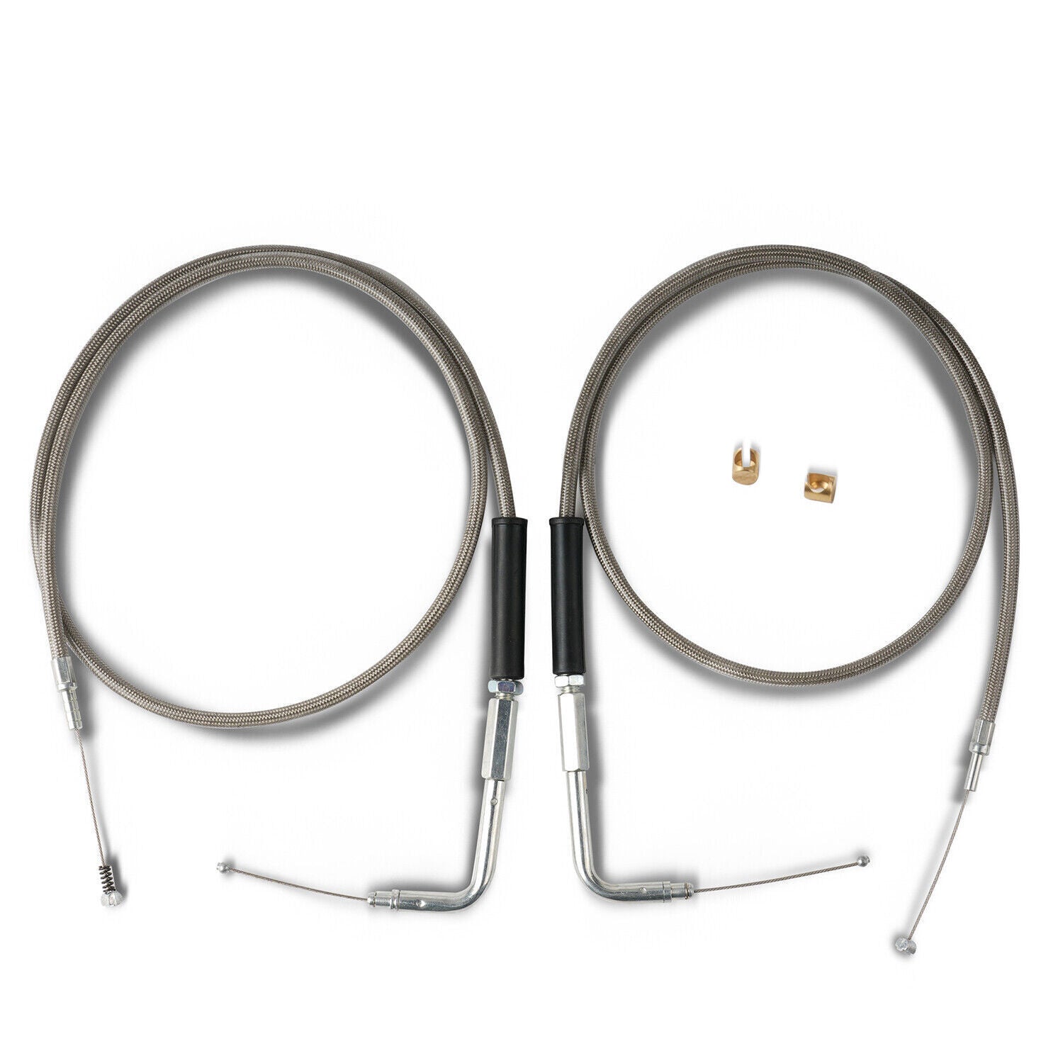 ya 2 6.30 Stainless Steel Throttle & Idle Cable Set fits for Harley-Davidson 42 KY