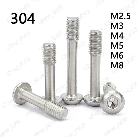 304 Stainless Steel Hex Socket Bolt Button Head Screw With Waisted Shank M2.5-M8