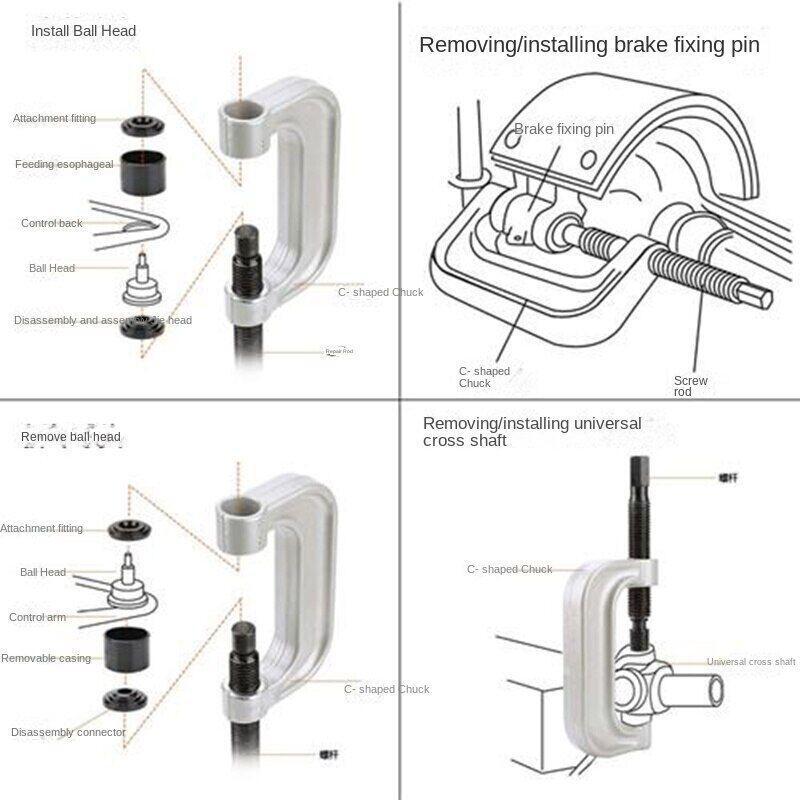 ya 26 21Pcs Ball Joint Pressure Kit Mounting Adapter Tool Garage Auto Repair Shop