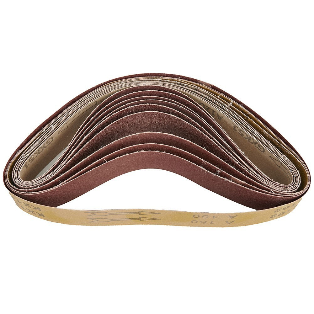 ya 14 10pcs 60/120/150/240 Grit 40x680mm Sanding Belt For Metal Wood Grinding Sander