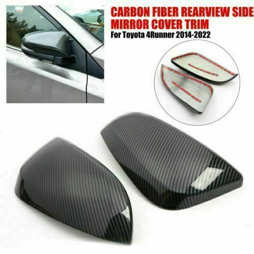 ya 1 8.5.1 2pcs Carbon Fiber Side Rearview Mirror Cover Caps for 4Runner 14-22 AT