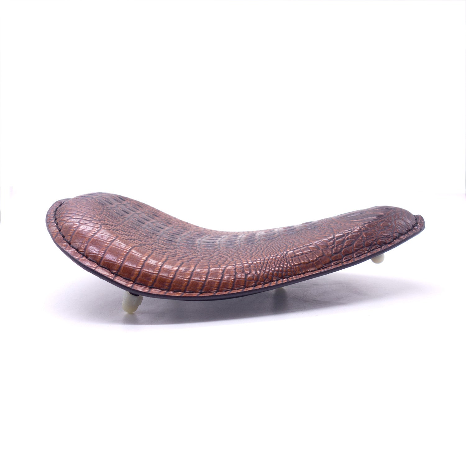 ya 5 8.7 Brown Crocodile PU Leather Solo Drive for Seat for Harley Chopper Bobber Custom
